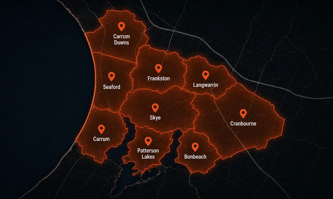 Map of the suburbs Veloce Tuning services
